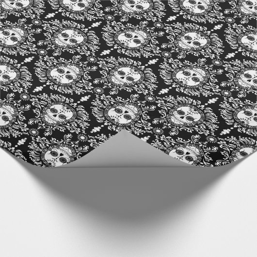 Dode schade - Chic Sugar Skulls Wrapping Paper Cadeaupapier (Hoek)