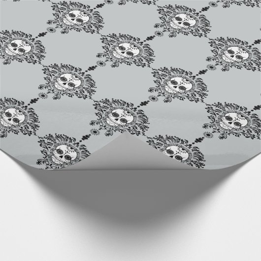 Dode schade - Chic Sugar Skulls Wrapping Paper Cadeaupapier (Hoek)