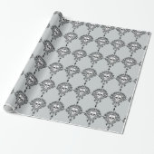 Dode schade - Chic Sugar Skulls Wrapping Paper Cadeaupapier (Uitgerold)