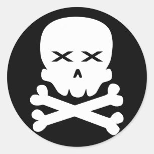 Dode schedel ronde sticker