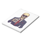 Dode schedel van binnen � Grappig werkdag skelet Notitieblok (Linkerzijde)