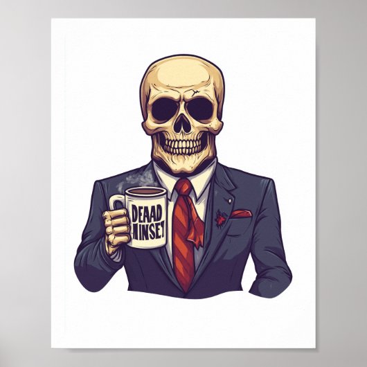 Dode schedel van binnen � Grappig werkdag skelet Poster (Voorkant)