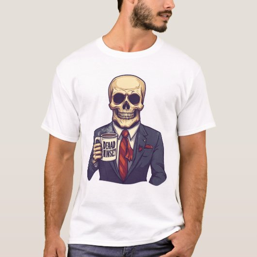 Dode schedel van binnen � Grappig werkdag skelet T-shirt (Voorkant)