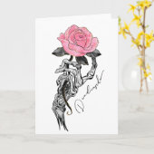 Dode skeletroos kaart (Gele Bloem)