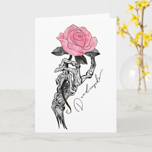 Dode skeletroos kaart (Gele Bloem)