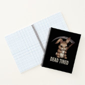 Dode vermoeide Schattigee Bunny Grim Reaper Coffee Notitieboek (Binnen)