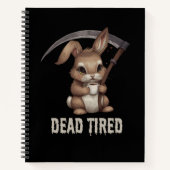 Dode vermoeide Schattigee Bunny Grim Reaper Coffee Notitieboek (Voorkant)