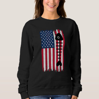 Dode Vis Botten Silhouet Amerikaanse Vlag USA Patr Trui