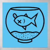 DODE VIS IN EEN VISKOUDERILLUSTRATIE POSTER (Voorkant)