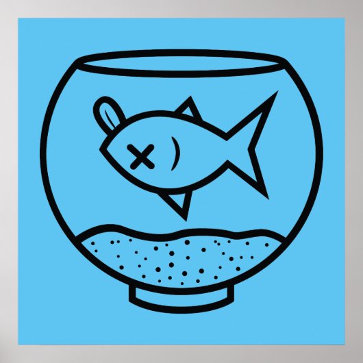 DODE VIS IN EEN VISKOUDERILLUSTRATIE POSTER (Voorkant)