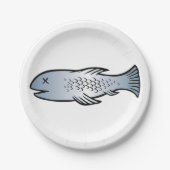 Dode vis papieren bordje (Voorkant)