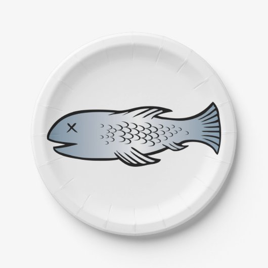 Dode vis papieren bordje (Voorkant)