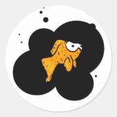 dode vis ronde sticker (Voorkant)