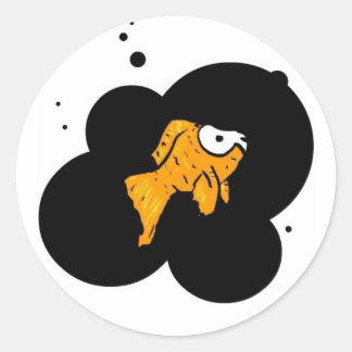 dode vis ronde sticker