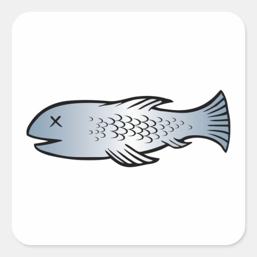 Dode vis vierkante sticker (Voorkant)