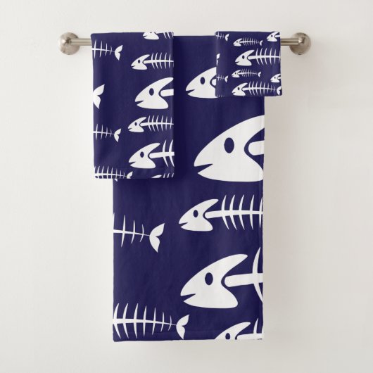 Dode Vissen Skelet Witte Botten Vis Humor Bad Handdoek (Insitu)