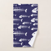 Dode Vissen Skelet Witte Botten Vis Humor Bad Handdoek (Handdoek)