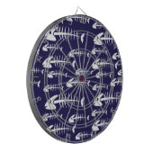 Dode Vissen Skelet Witte Botten Vis Humor Dartbord (Voorkant Links)