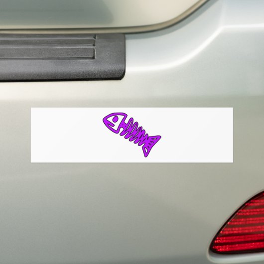 Dode vissen Skeletspieren Botten Fossiele Paars Bumpersticker (Op auto)