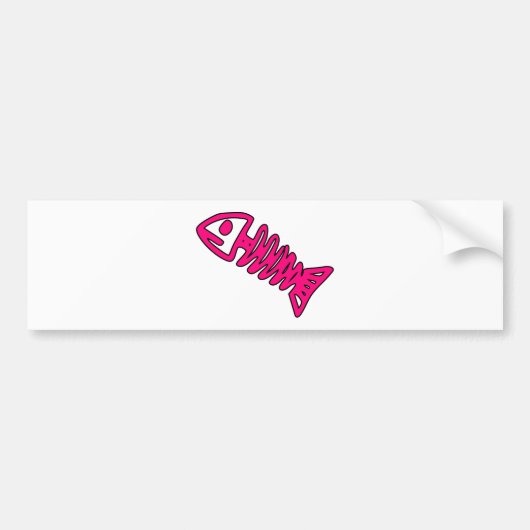 Dode vissen Skeletspieren Botten Fossiele roze Bumpersticker (Voorkant)