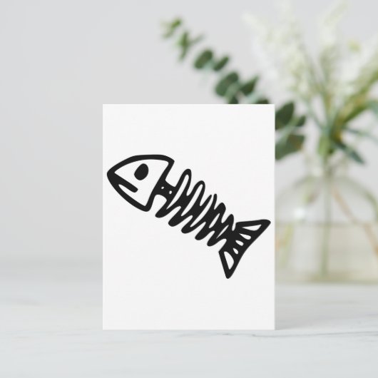 Dode visskelet Botten Briefkaart (Staand voorkant)