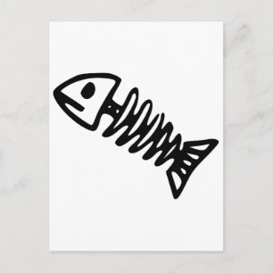 Dode visskelet Botten Briefkaart