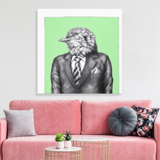 Dode vogel in zwarte pakken (Moegi) Canvas Afdruk (Insitu (Woonkamer))