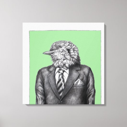 Dode vogel in zwarte pakken (Moegi) Canvas Afdruk (Voorkant)