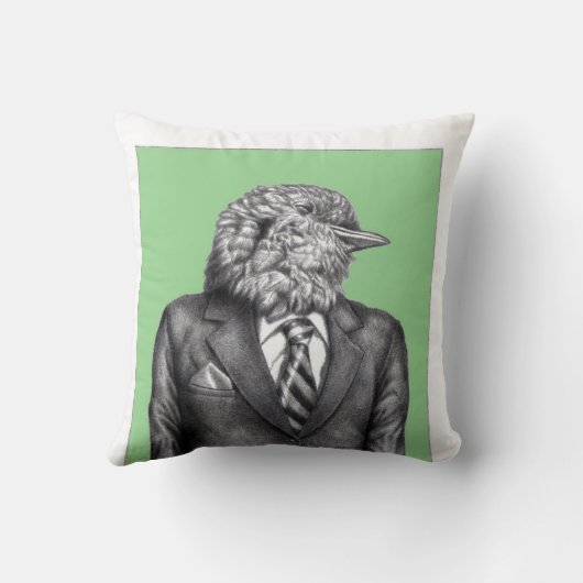 Dode vogel in zwarte pakken (Moegi) Kussen (Achterkant)