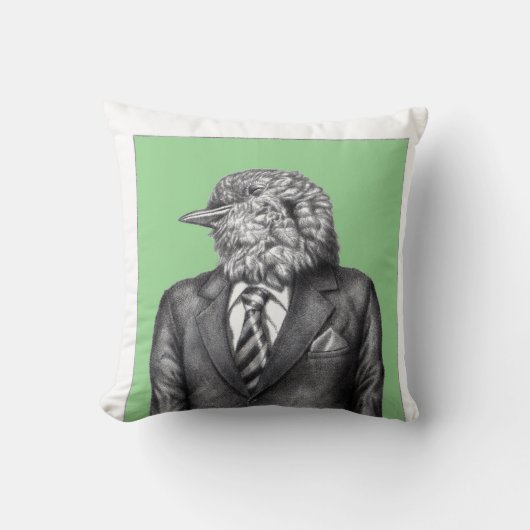 Dode vogel in zwarte pakken (Moegi) Kussen (Voorkant)