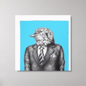 Dode vogel in zwarte pakken (Old-School Blue) Canvas Afdruk (Voorkant)