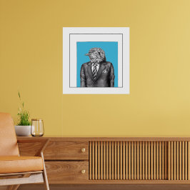 Dode vogel in zwarte pakken (Old-School Blue) Poster