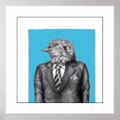 Dode vogel in zwarte pakken (Old-School Blue) Poster (Voorkant)