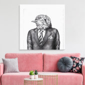 Dode vogel in zwarte pakken (sneeuw) canvas afdruk (Insitu (Woonkamer))