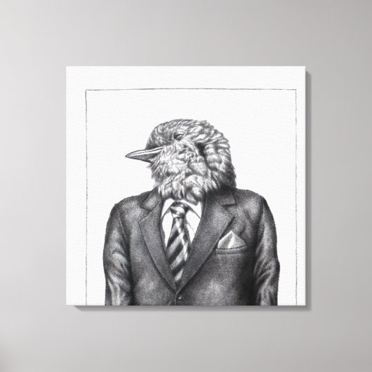 Dode vogel in zwarte pakken (sneeuw) canvas afdruk (Voorkant)