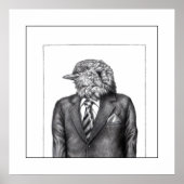 Dode vogel in zwarte pakken (sneeuw) poster (Voorkant)