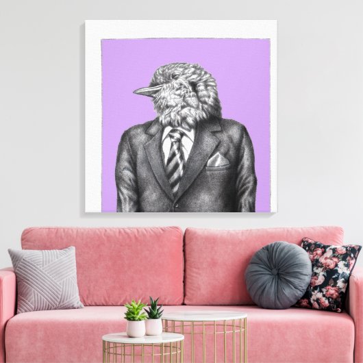 Dode vogel in zwarte pakken (Sumire) Canvas Afdruk (Insitu (Woonkamer))