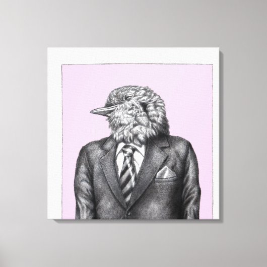 Dode vogel in zwarte pakken (Ume) Canvas Afdruk (Voorkant)