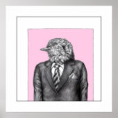 Dode vogel in zwarte pakken (Ume) Poster (Voorkant)