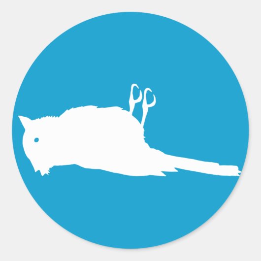 Dode Vogel Overreden Grafisch Ronde Sticker (Voorkant)