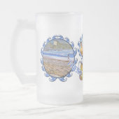Dode vrienden, strand en bier 786 matglas bierpul (Links)