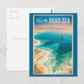 Dode Zee Illustratie Reis Kunst Vintage Briefkaart (Voorkant / Achterkant)