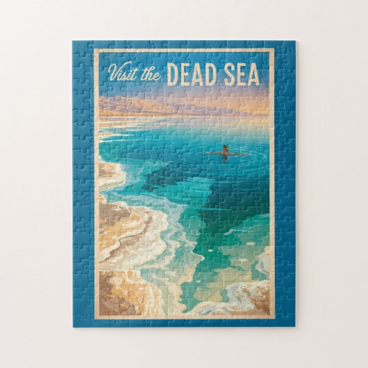 Dode Zee Illustratie Reis Kunst Vintage Legpuzzel (Verticaal)