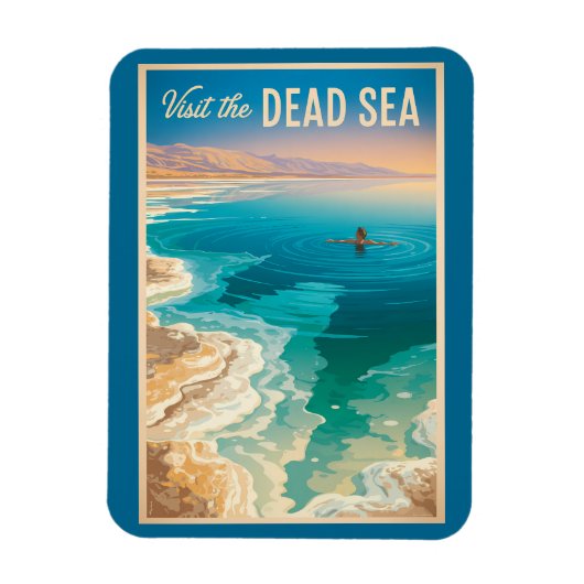 Dode Zee Illustratie Reis Kunst Vintage Magneet (Verticaal)