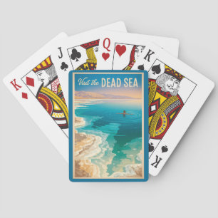 Dode Zee Illustratie Reis Kunst Vintage Pokerkaarten