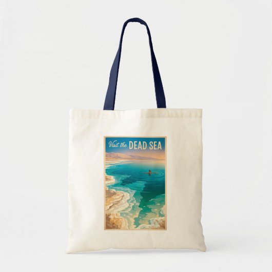 Dode Zee Illustratie Reis Kunst Vintage Tote Bag (Voorkant)