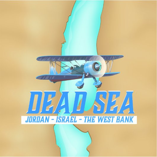 Dode Zee Reisposter Sticker (Voorkant)