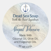 Dode Zee Zout / Klei Strand Zelfgemaakte Zeep Ronde Sticker (Voorkant)