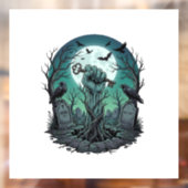 Dode Zombie Hand Skelet Sleutel Grafsteen Ravens H Raamsticker (Vel 2)