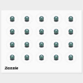 Dode Zombie Hand Skelet Sleutel Grafsteen Ravens H Ronde Sticker (Vel)